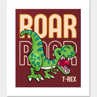 Roar Roar Dinosaur - T-Rex roaring Posters and Art